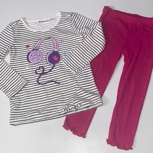 Kids Headquarters Toddler Girl Long Sleeve Headphones Top & Leggings 4t NWOT
